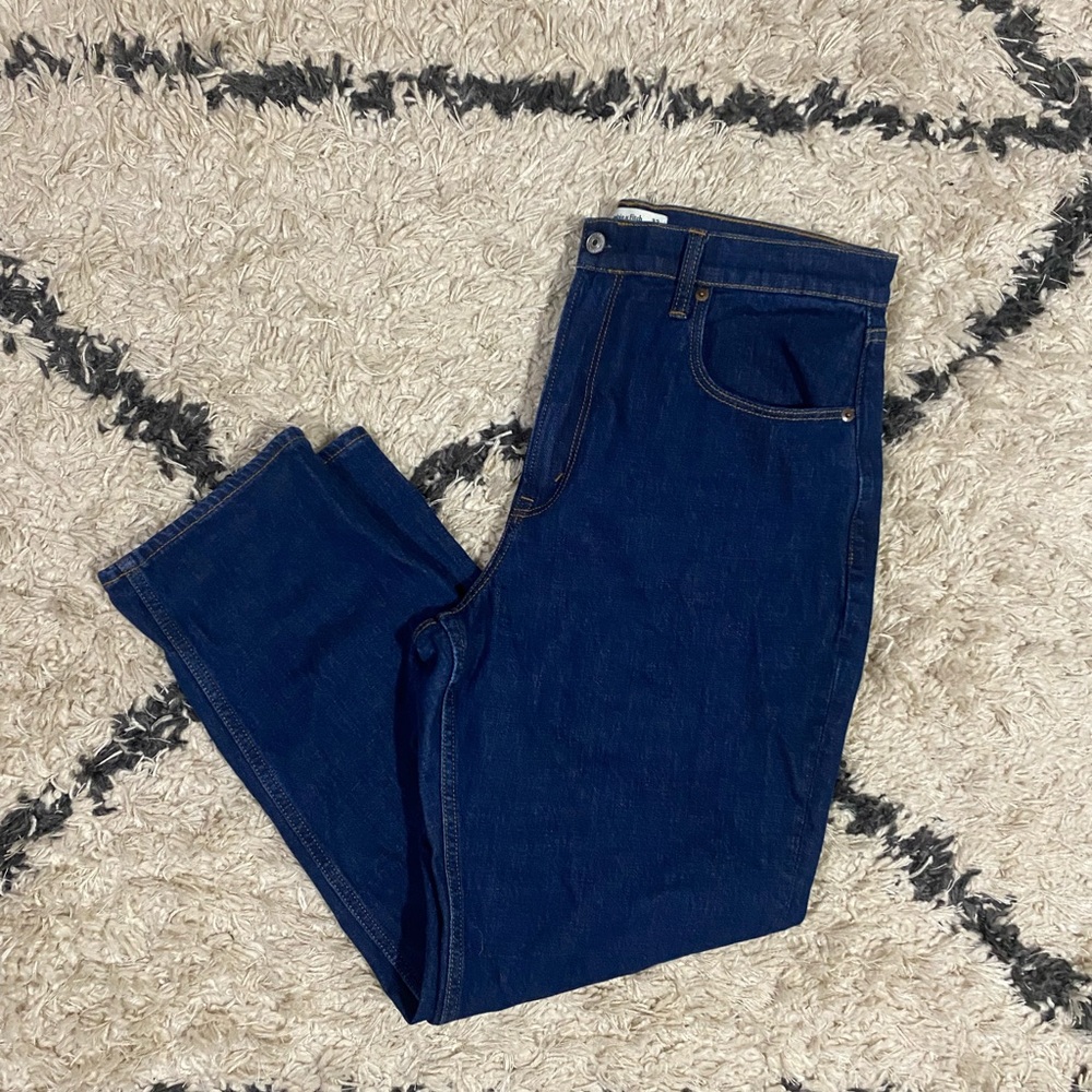 Abercrombie & Fitch Dark Wash Ultra High Rise The Ankle Straight Jeans Size 14L